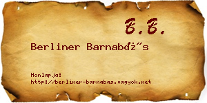 Berliner Barnabás névjegykártya